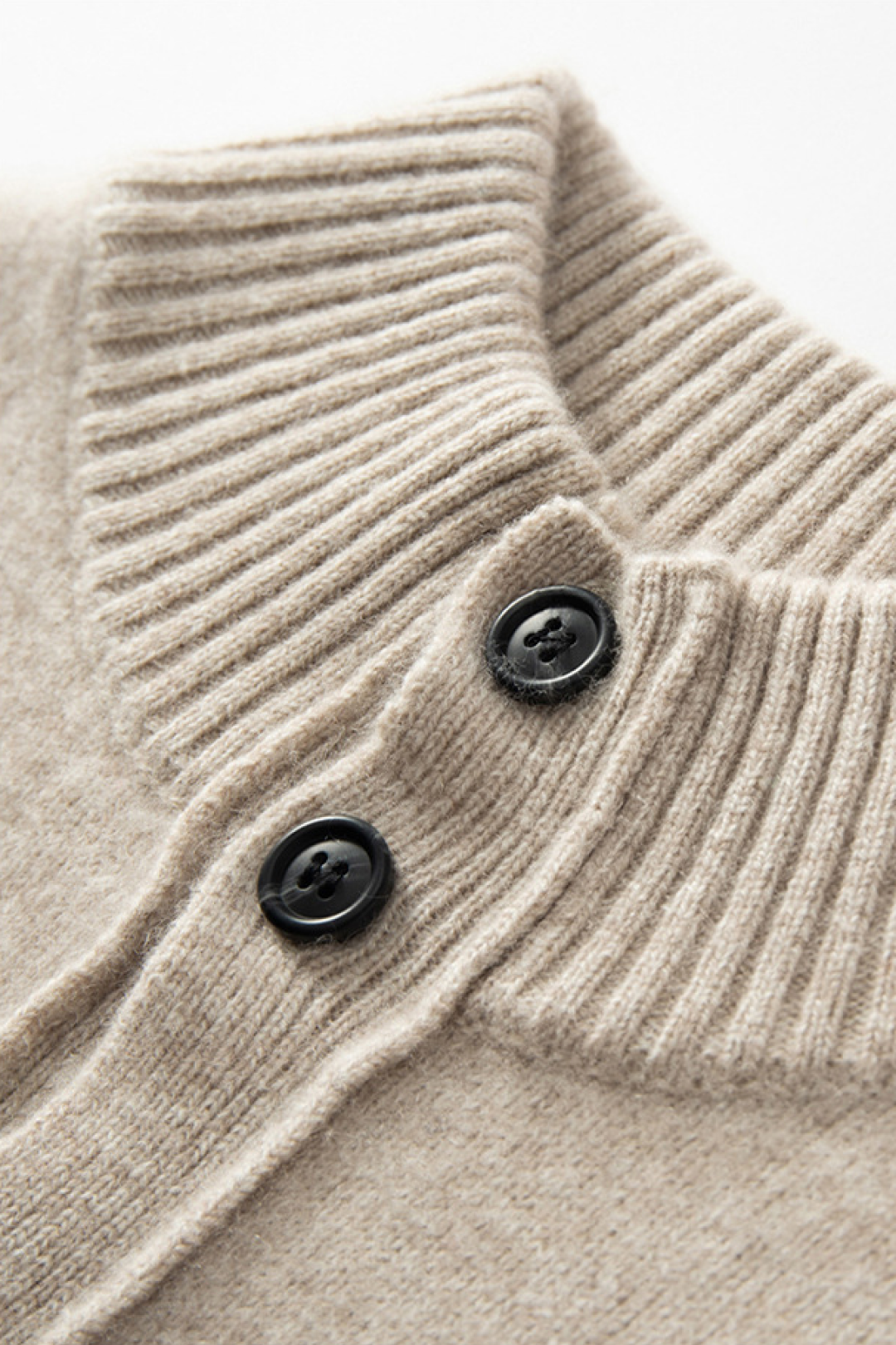Cashmere Blend High-Neck Cardigan
