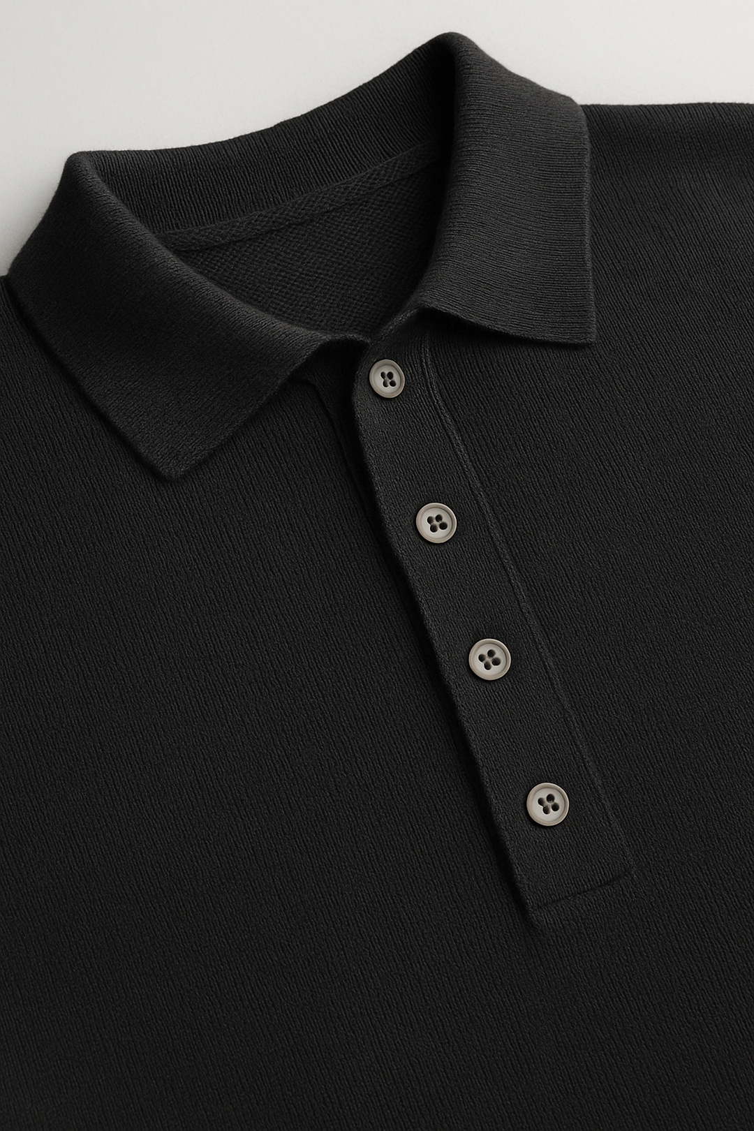 Long Sleeve Cotton Knit Polo