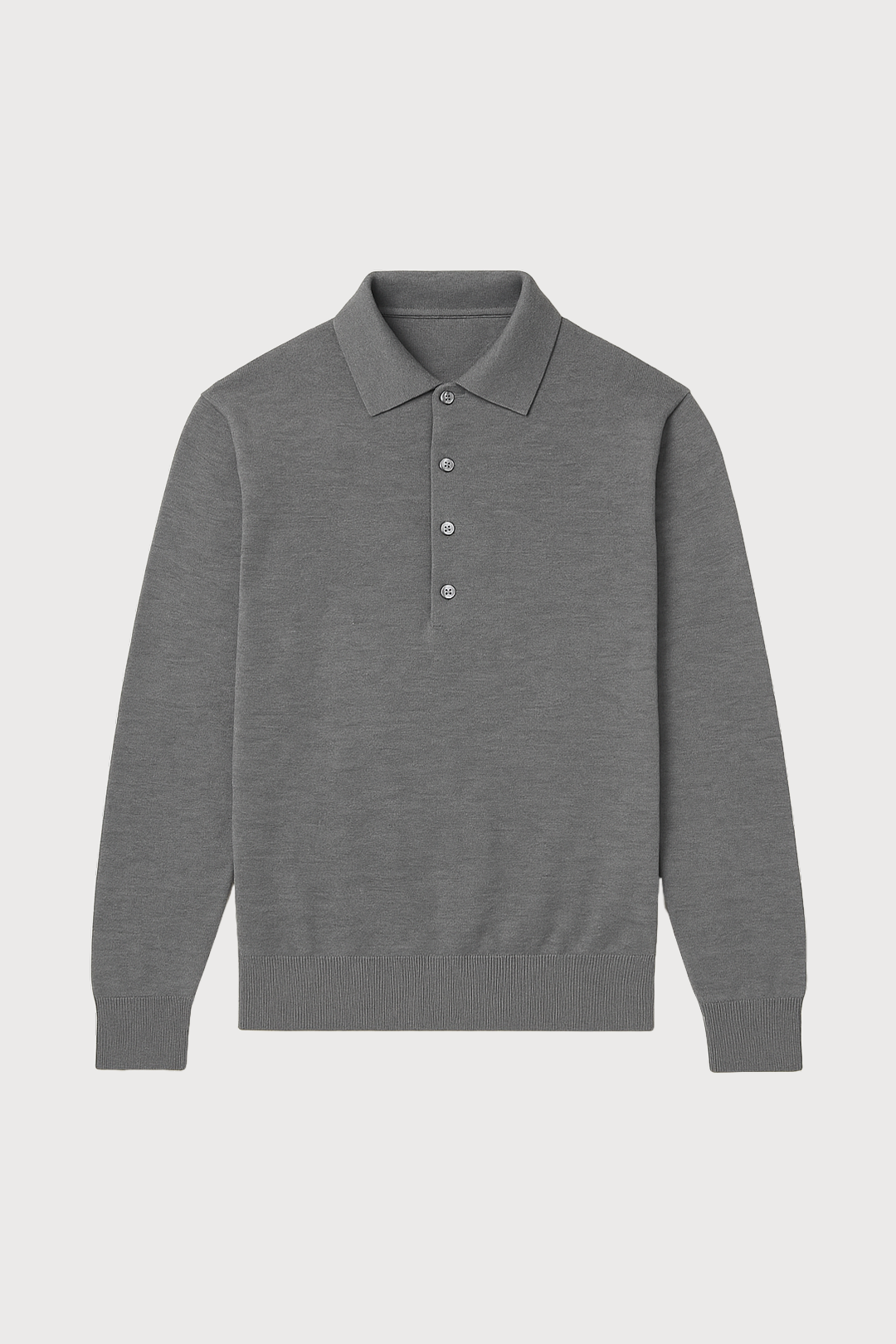 Long Sleeve Cotton Knit Polo