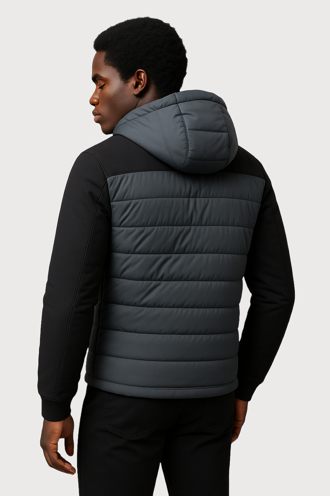 Quilted Hybrid Hooded Jacket