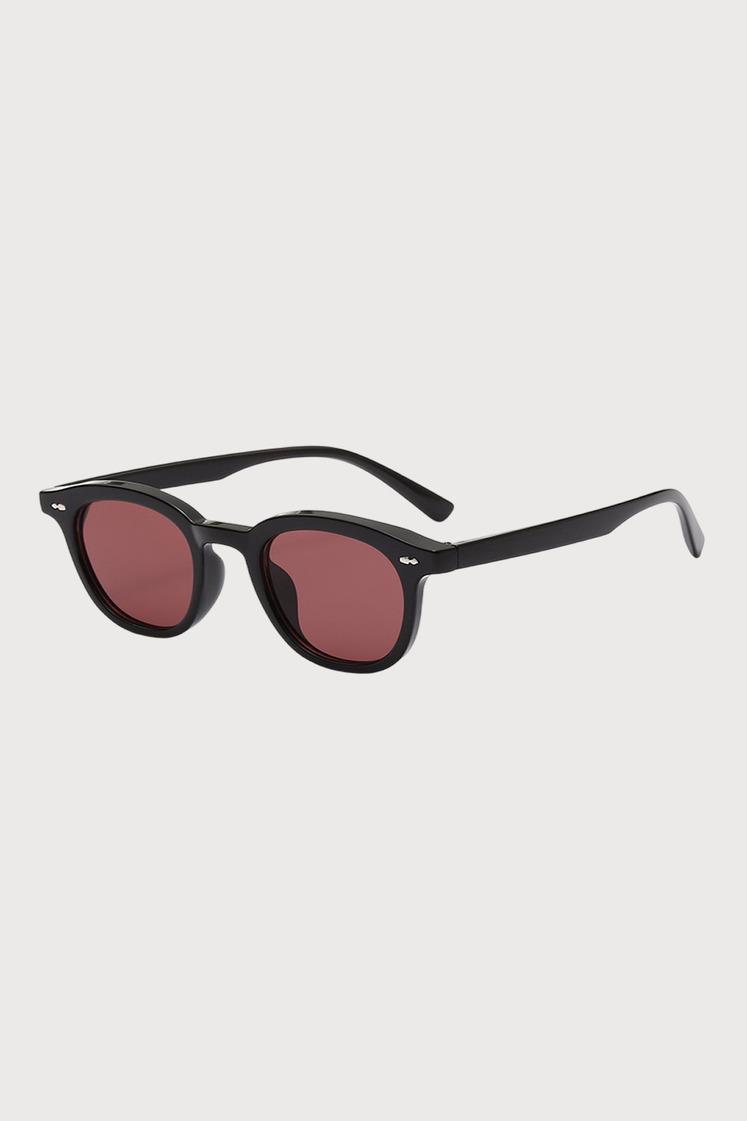 Black Polarized Round-Frame Sunglasses