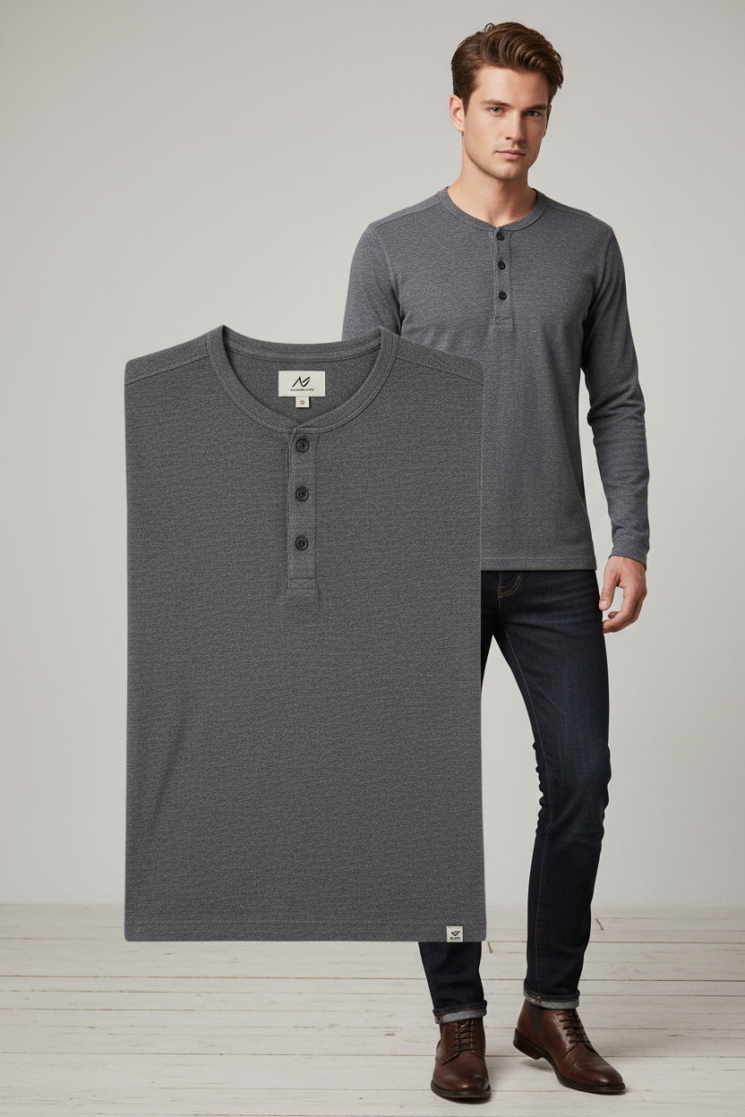 The Grey Henley Shirt: The Neutral That Does Everything