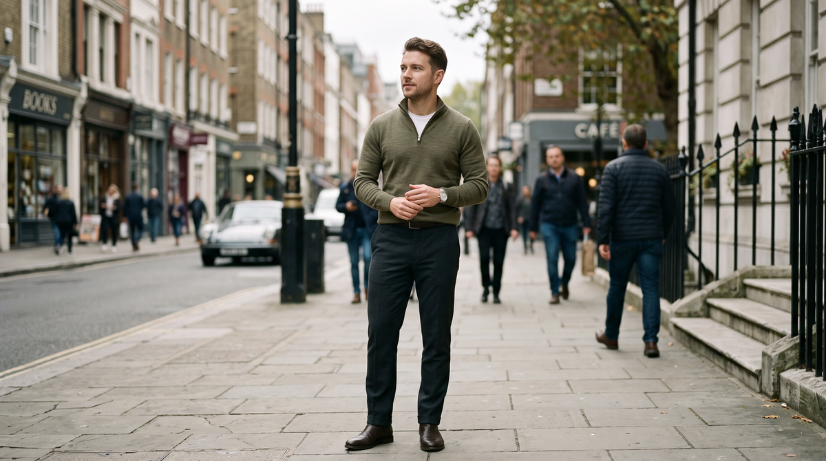 Quarter-Zip Outfit Ideas for Men