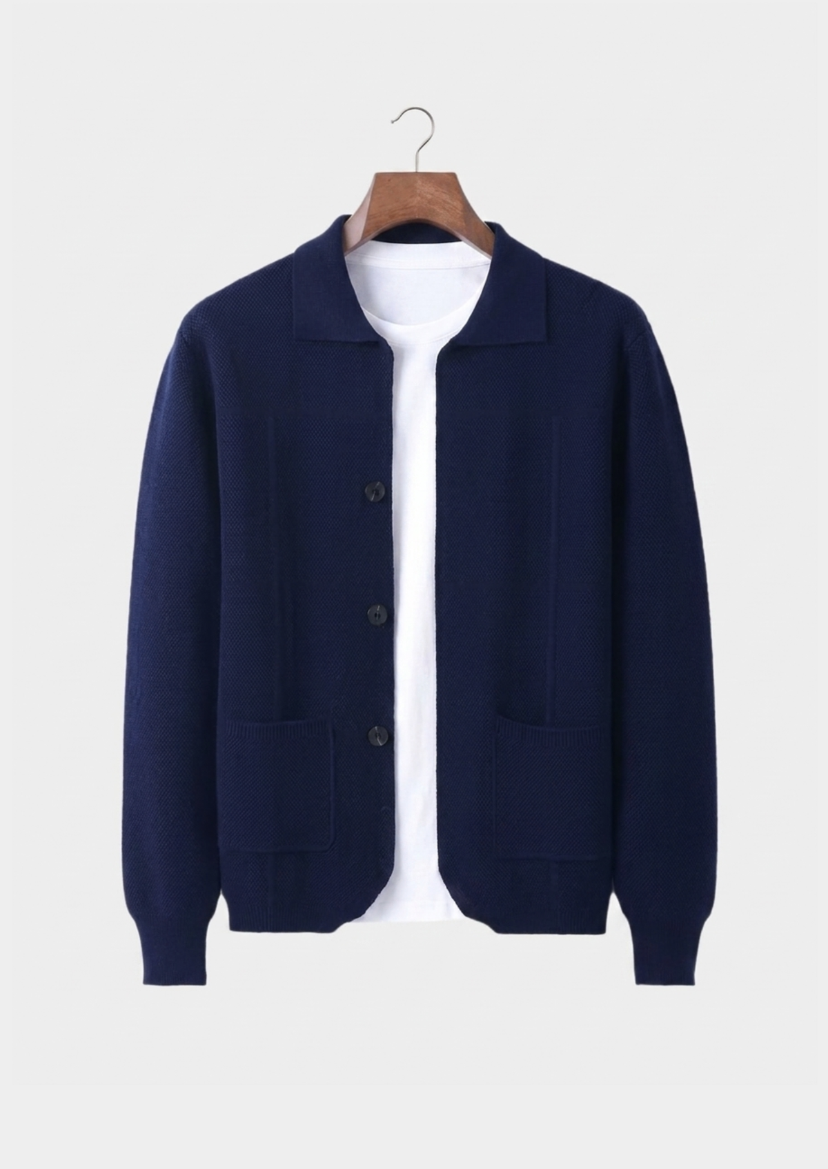 Men's Pure Extra-Fine Merino Wool Button Cardigan-thumbmail-10