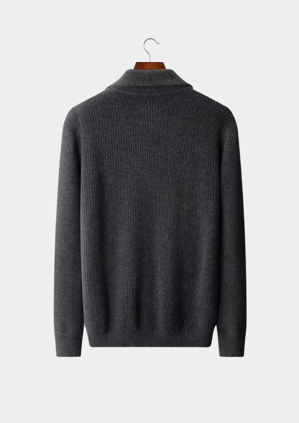 Men's Pure Extra-Fine Merino Wool Funnel Neck Dual Zip Cardigan-thumbmail-2