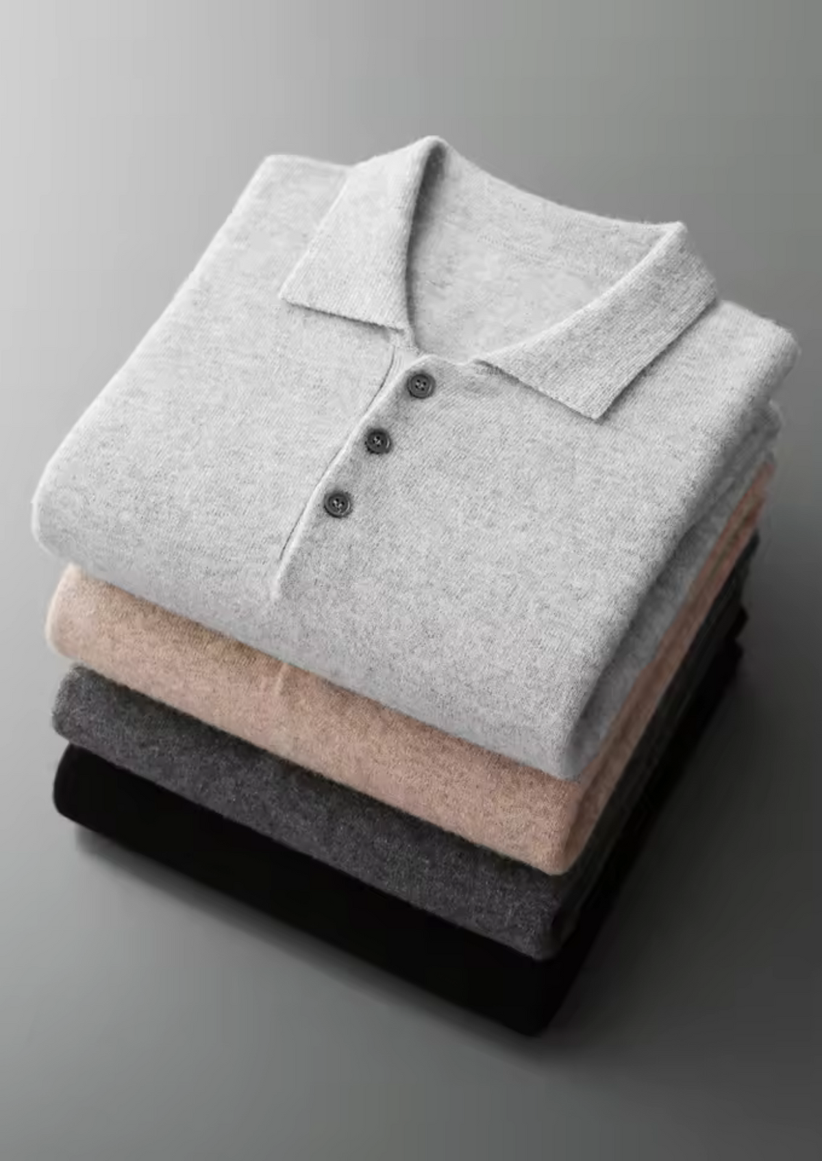Men's Pure Extra-Fine Merino Wool Classic Sweater Polo-thumbmail-22