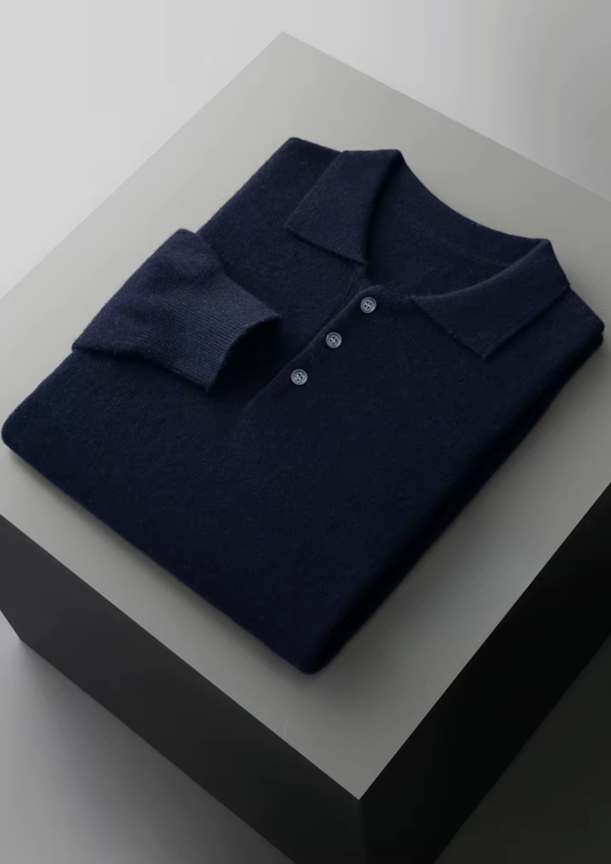 Men's Pure Extra-Fine Merino Wool Classic Sweater Polo-thumbmail-2