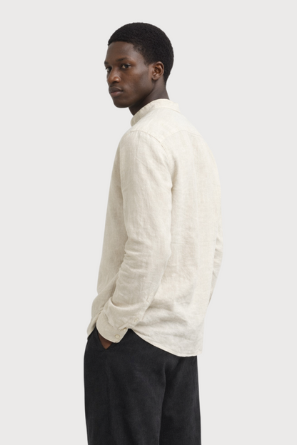 Band Collar Linen Shirt
