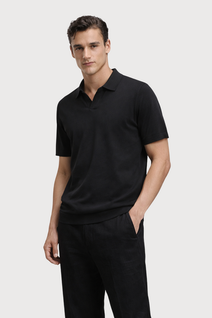 Buttonless Knitted Polo