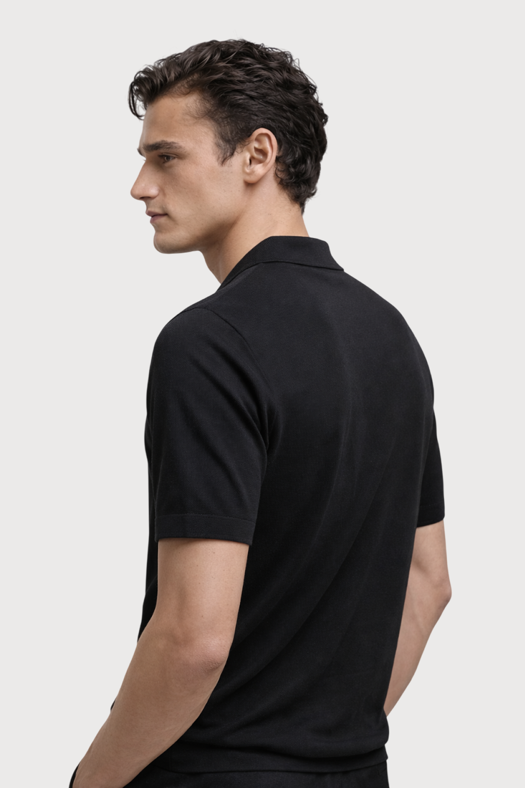 Buttonless Knitted Polo