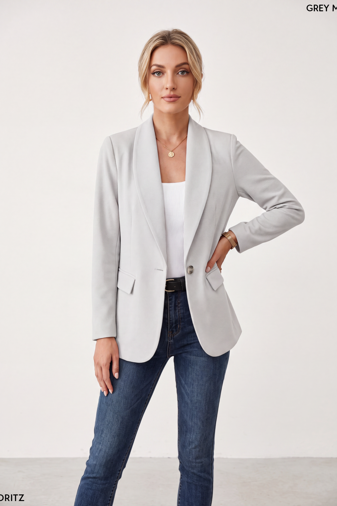 Single Button Cotton Blazer