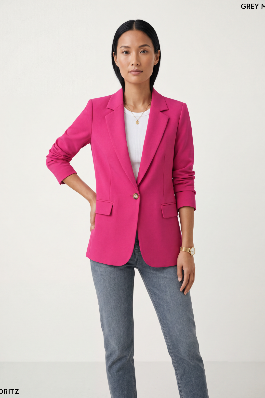 Single Button Cotton Blazer