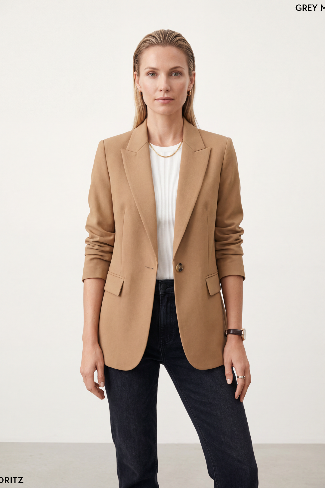 Single Button Cotton Blazer