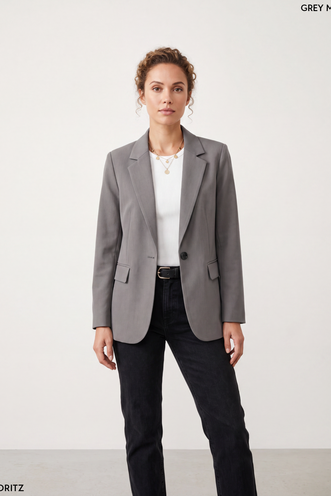 Single Button Cotton Blazer