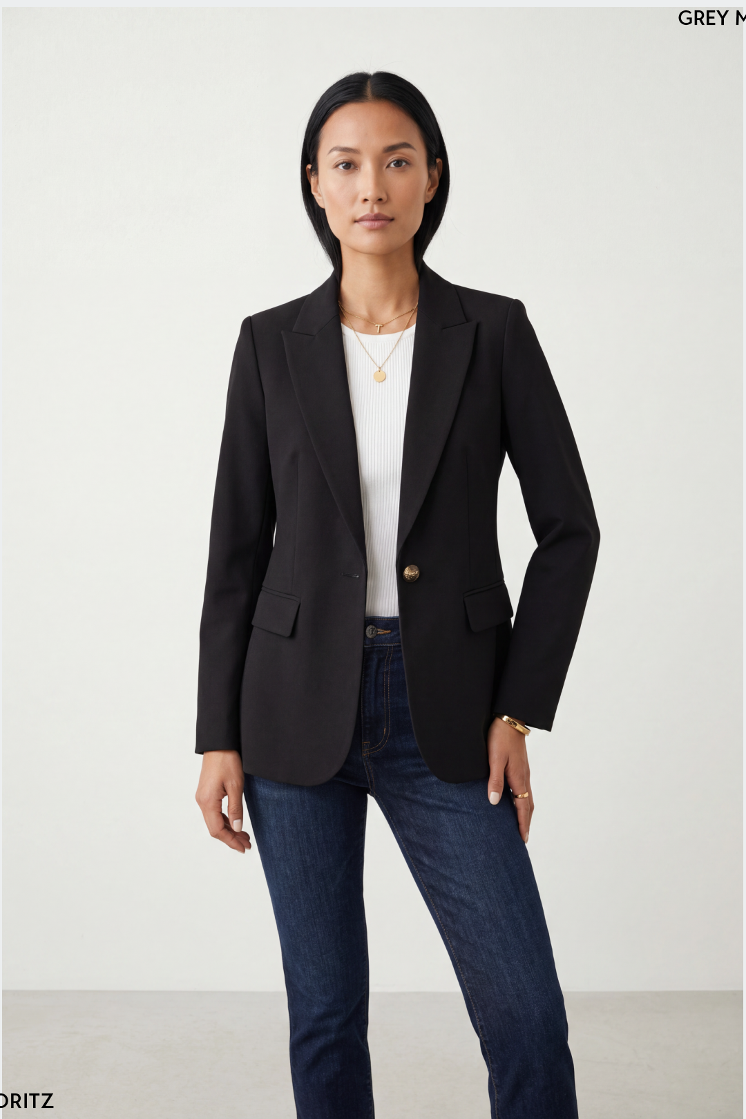 Single Button Cotton Blazer