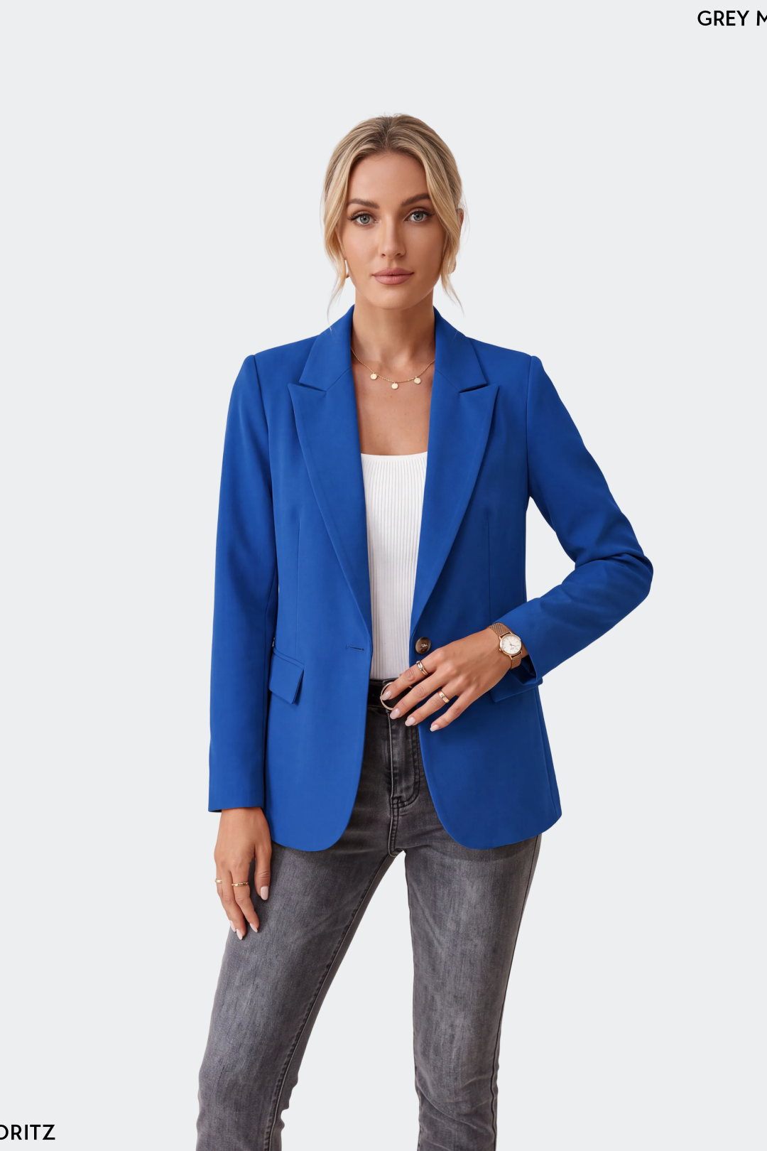 Single Button Cotton Blazer