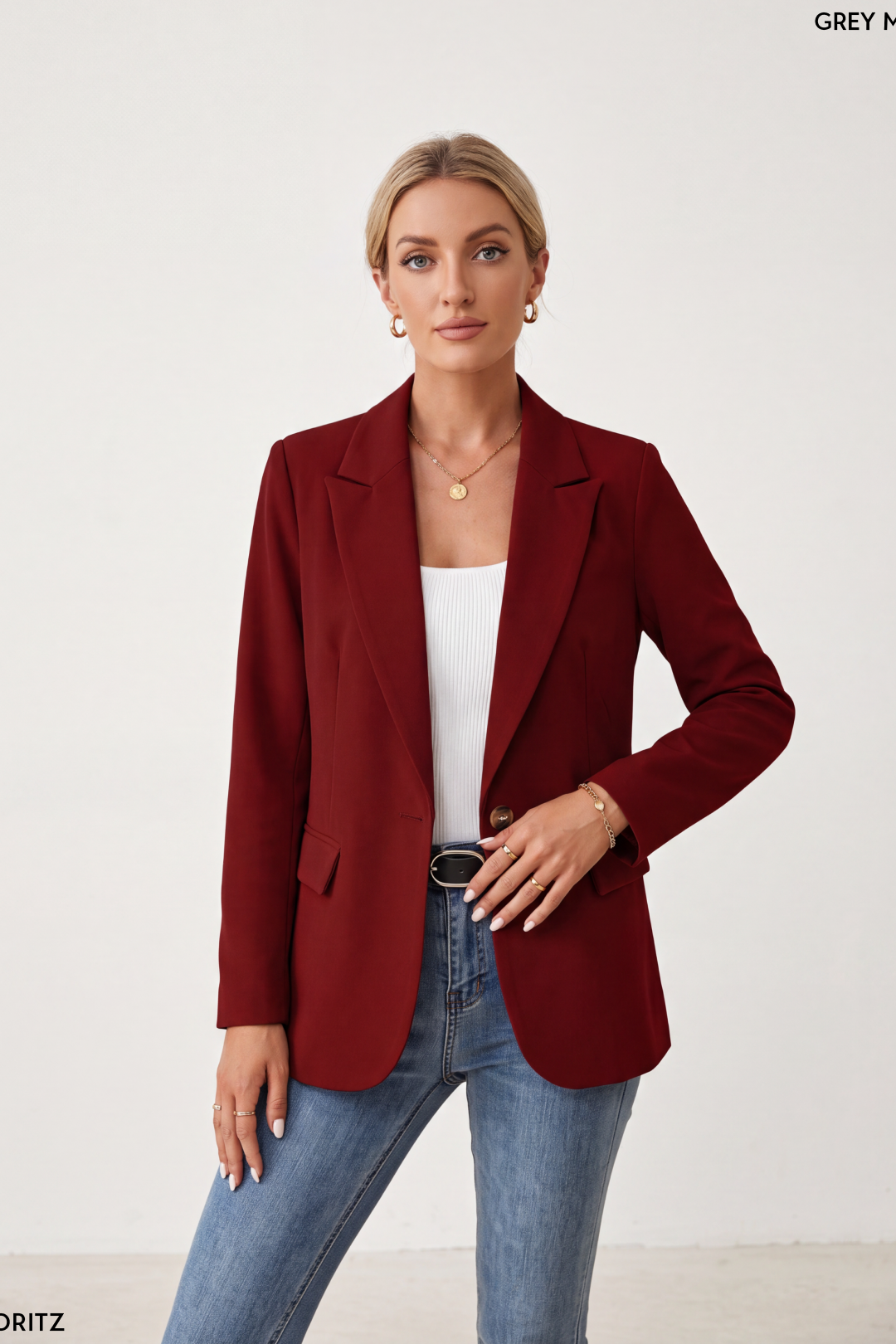 Single Button Cotton Blazer