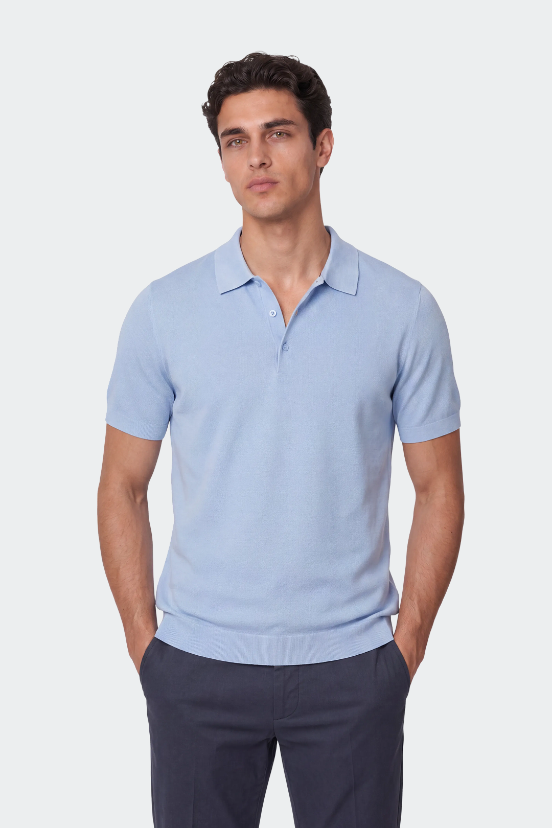 Cotton Silk Polo Shirt-thumbmail-1