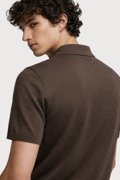 Buttonless Knitted Polo
