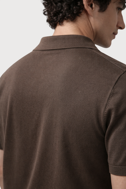 Buttonless Knitted Polo