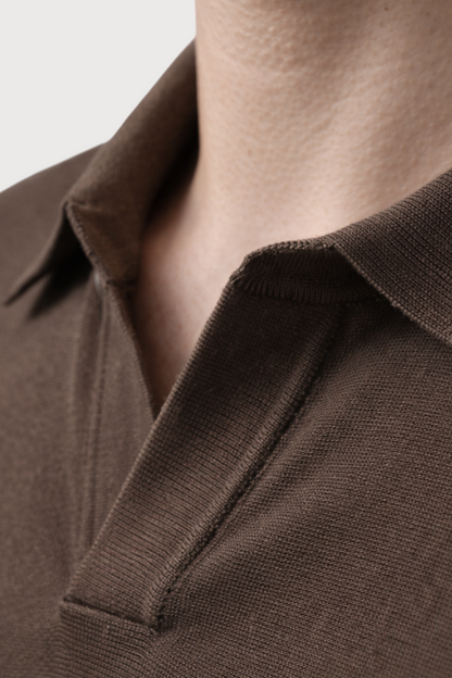 Buttonless Knitted Polo