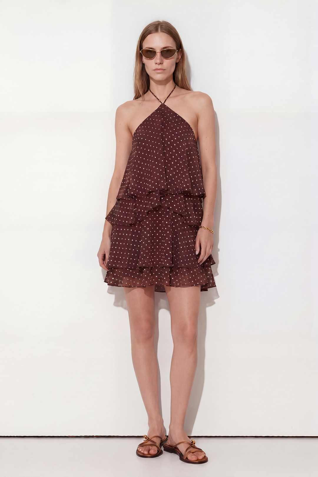 Polka Dot Halter-neck Mini Dress