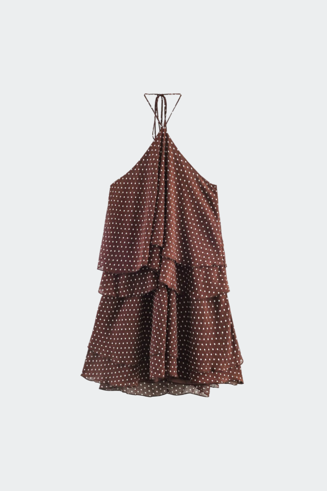 Polka Dot Halter-neck Mini Dress-thumbmail-3