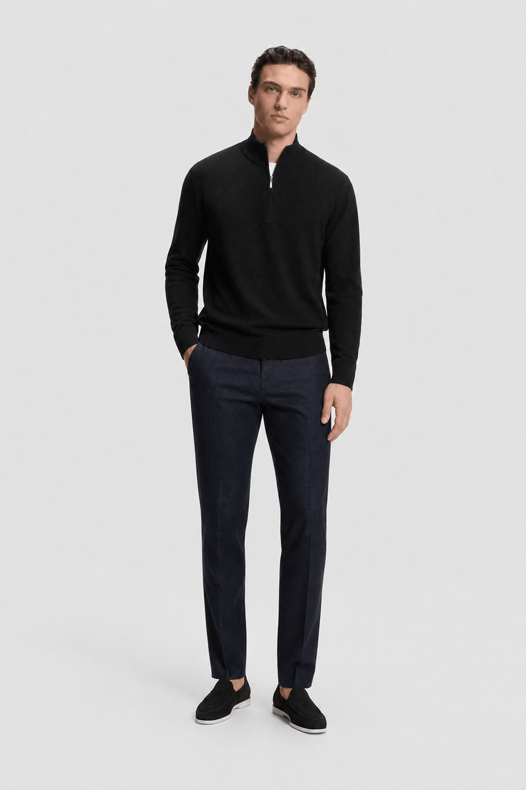 Quarter Zip Cotton Cashmere Sweater-3