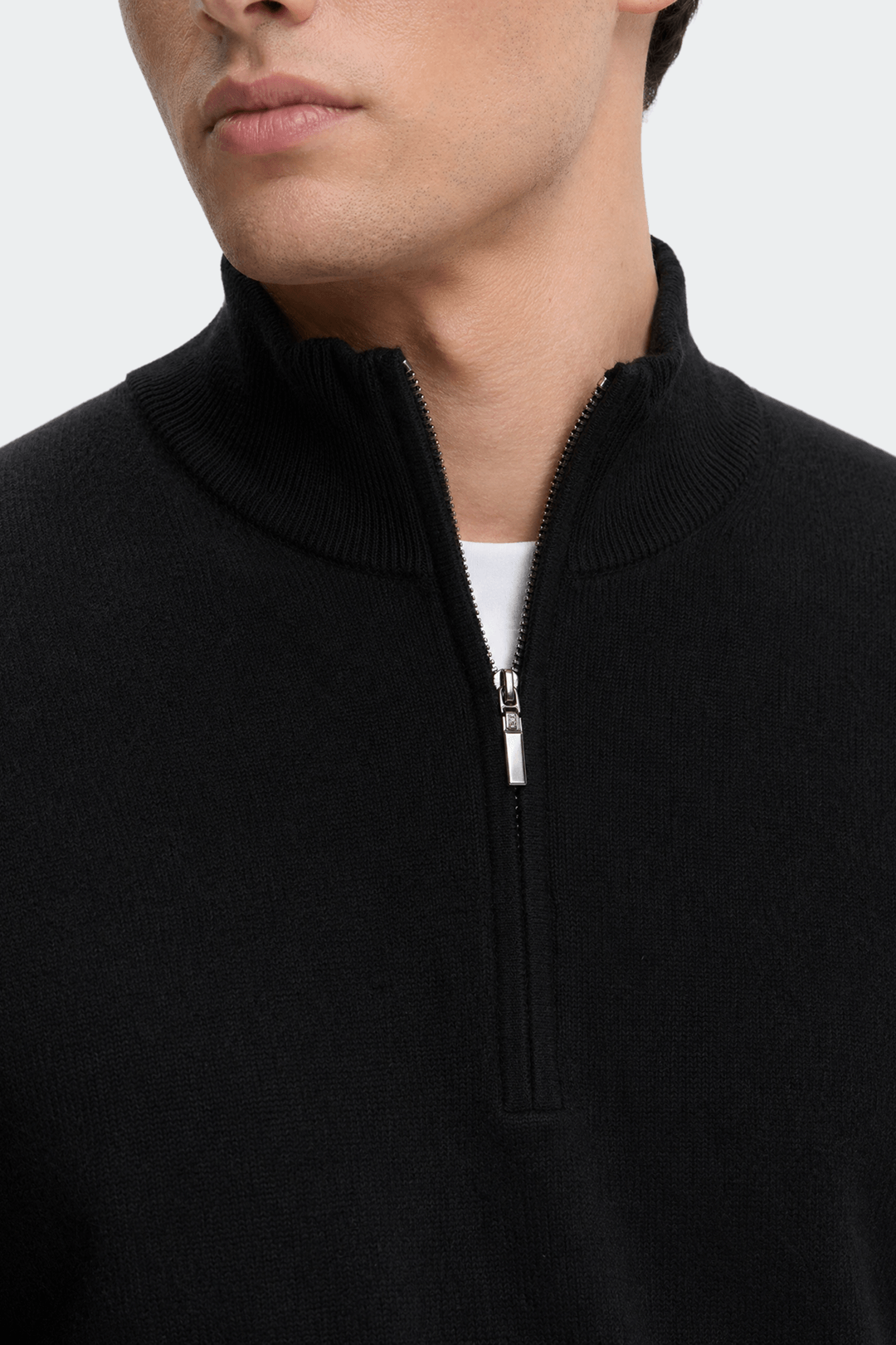 Quarter Zip Cotton Cashmere Sweater-5