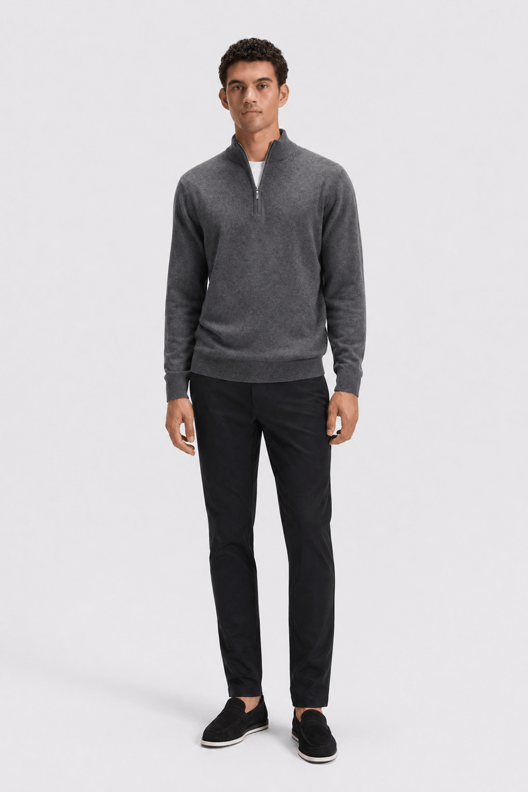 Quarter Zip Cotton Cashmere Sweater-10