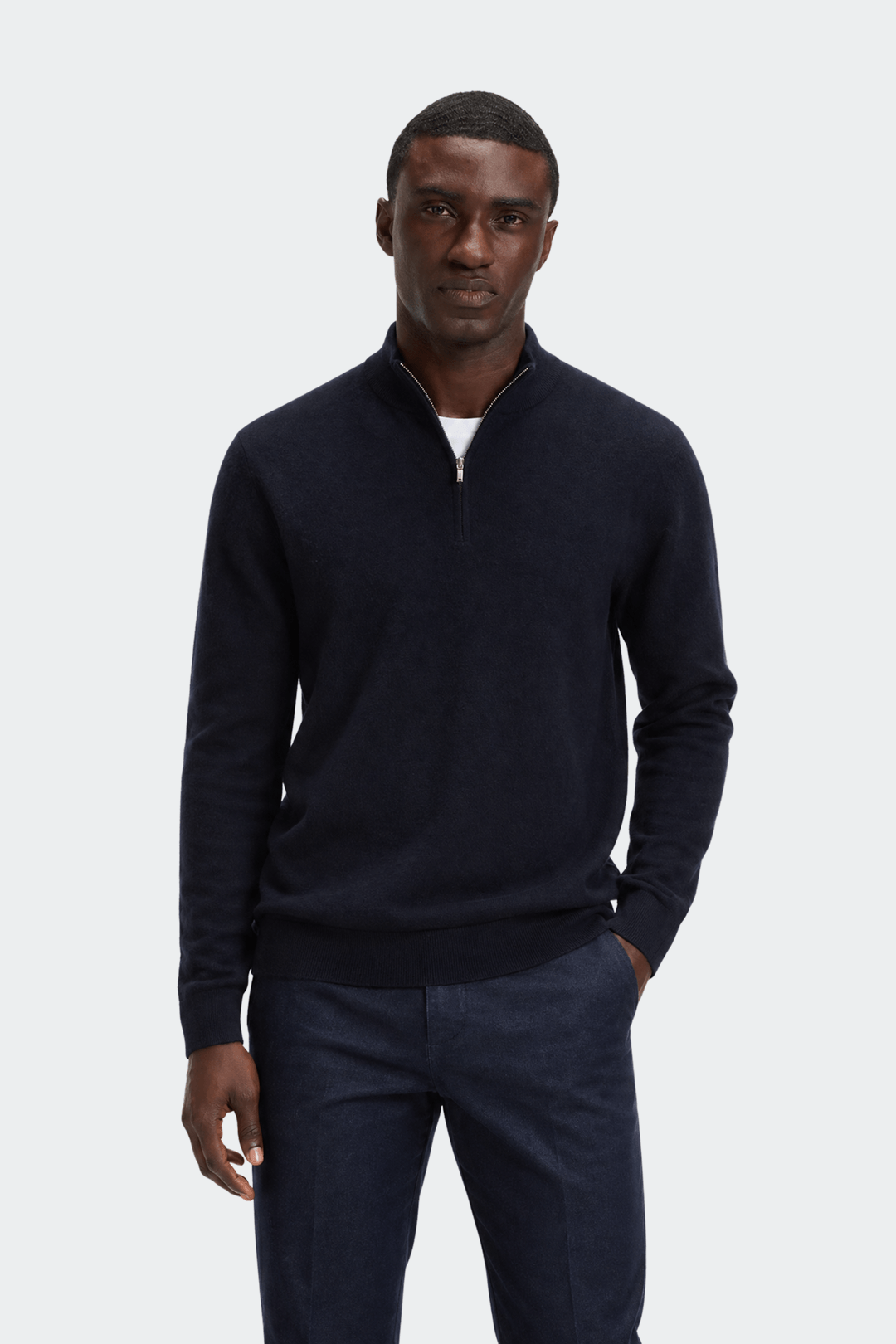 Quarter Zip Cotton Cashmere Sweater-12