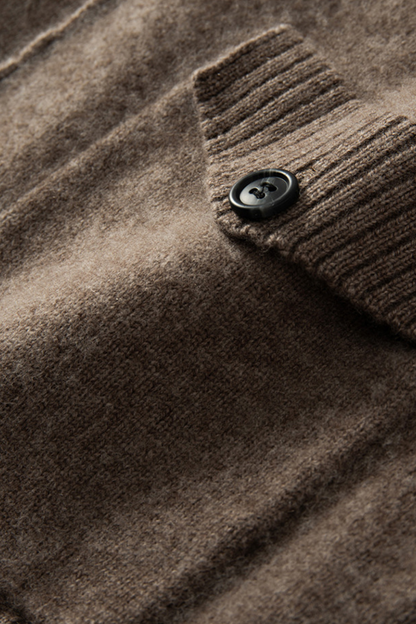 Cashmere Blend High-Neck Cardigan