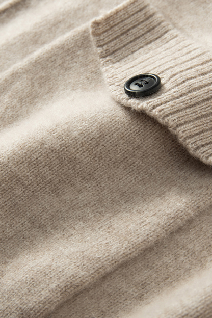 Cashmere Blend High-Neck Cardigan