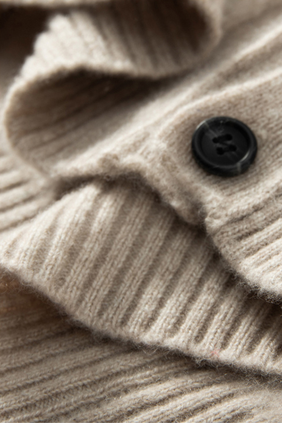 Cashmere Blend High-Neck Cardigan