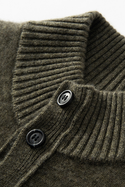 Cashmere Blend High-Neck Cardigan