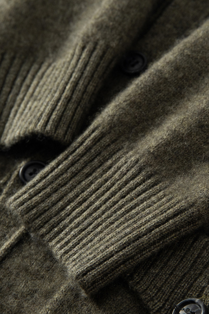 Cashmere Blend High-Neck Cardigan