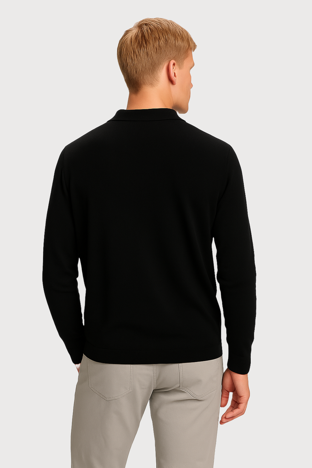 Cashmere-Silk Blend Polo Sweater