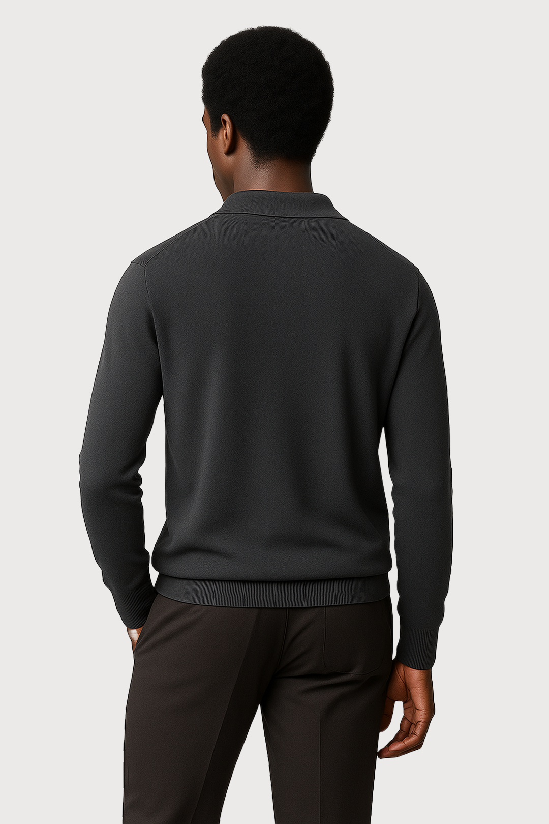 Cashmere-Silk Blend Polo Sweater