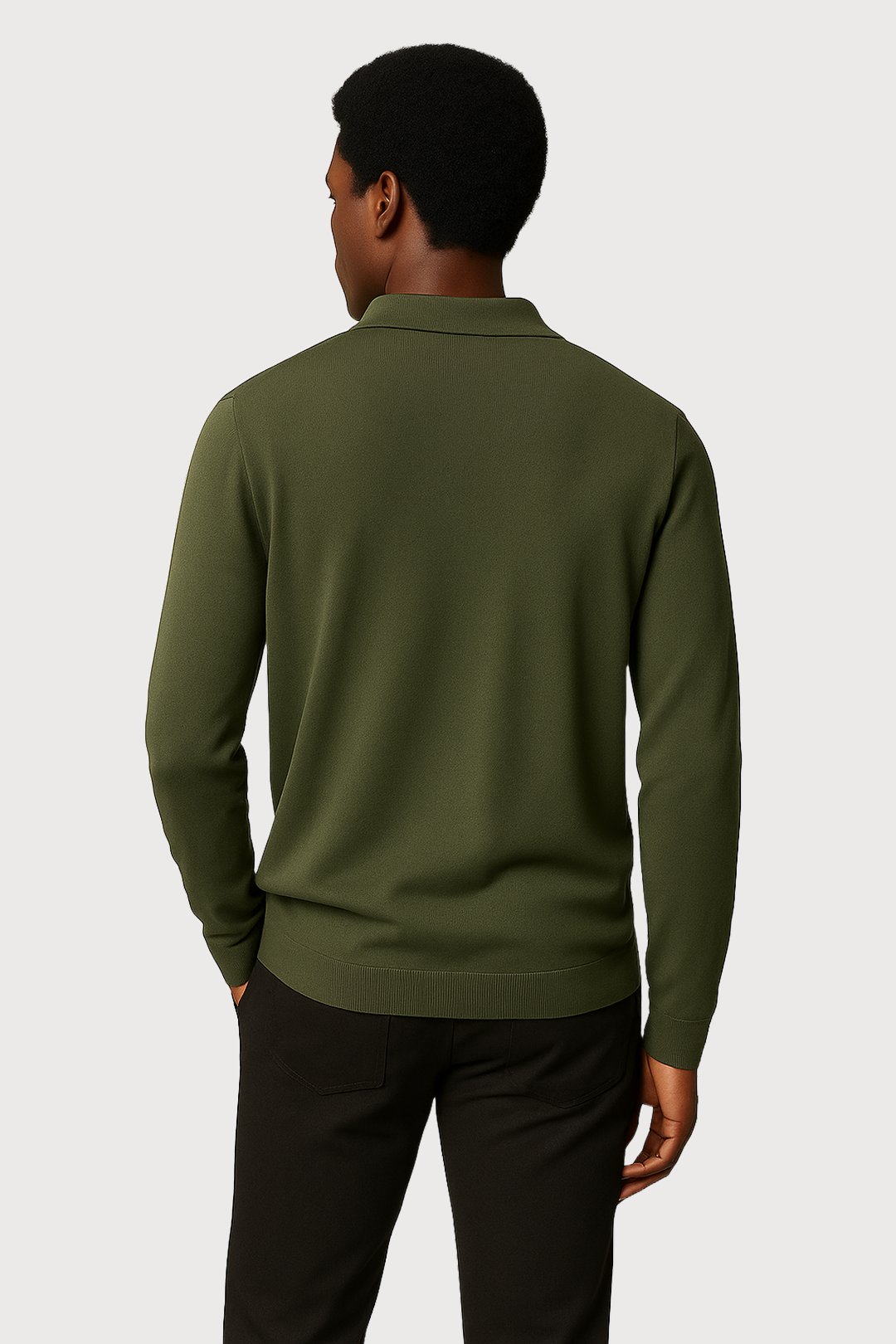 Cashmere-Silk Blend Polo Sweater