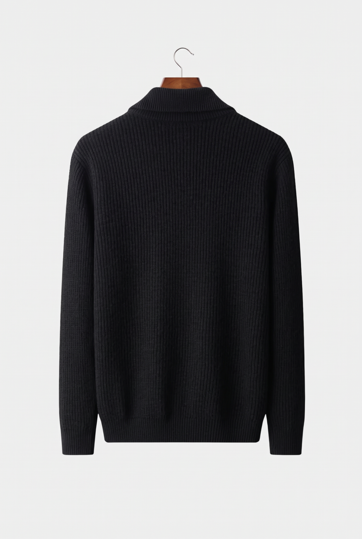 Men's Pure Extra-Fine Merino Wool Funnel Neck Dual Zip Cardigan-thumbmail-7