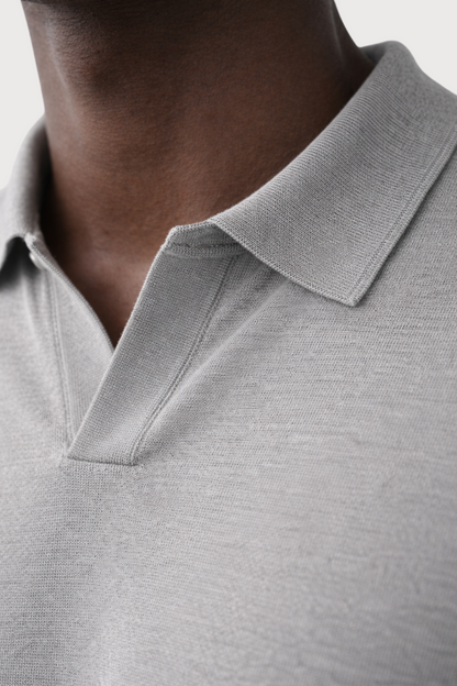 Buttonless Knitted Polo