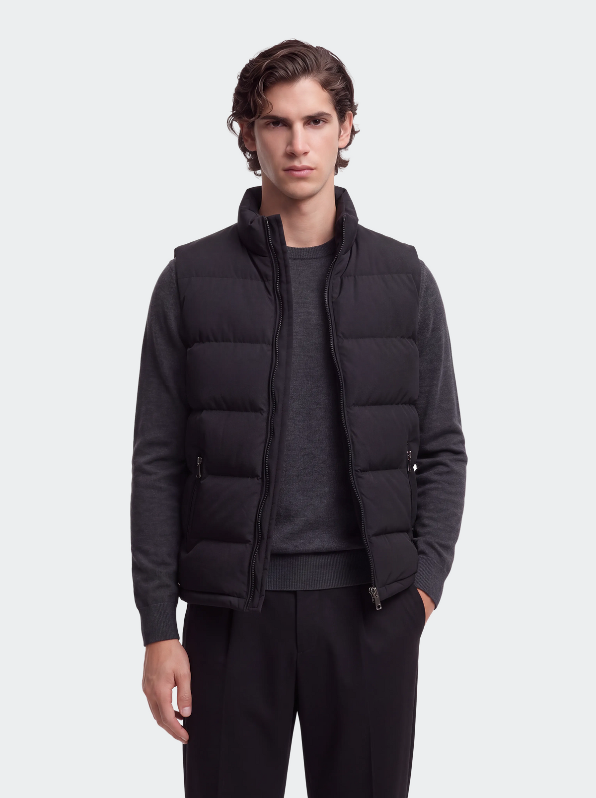 Men's quilted body warmer water-repellent fabric-thumbmail-3
