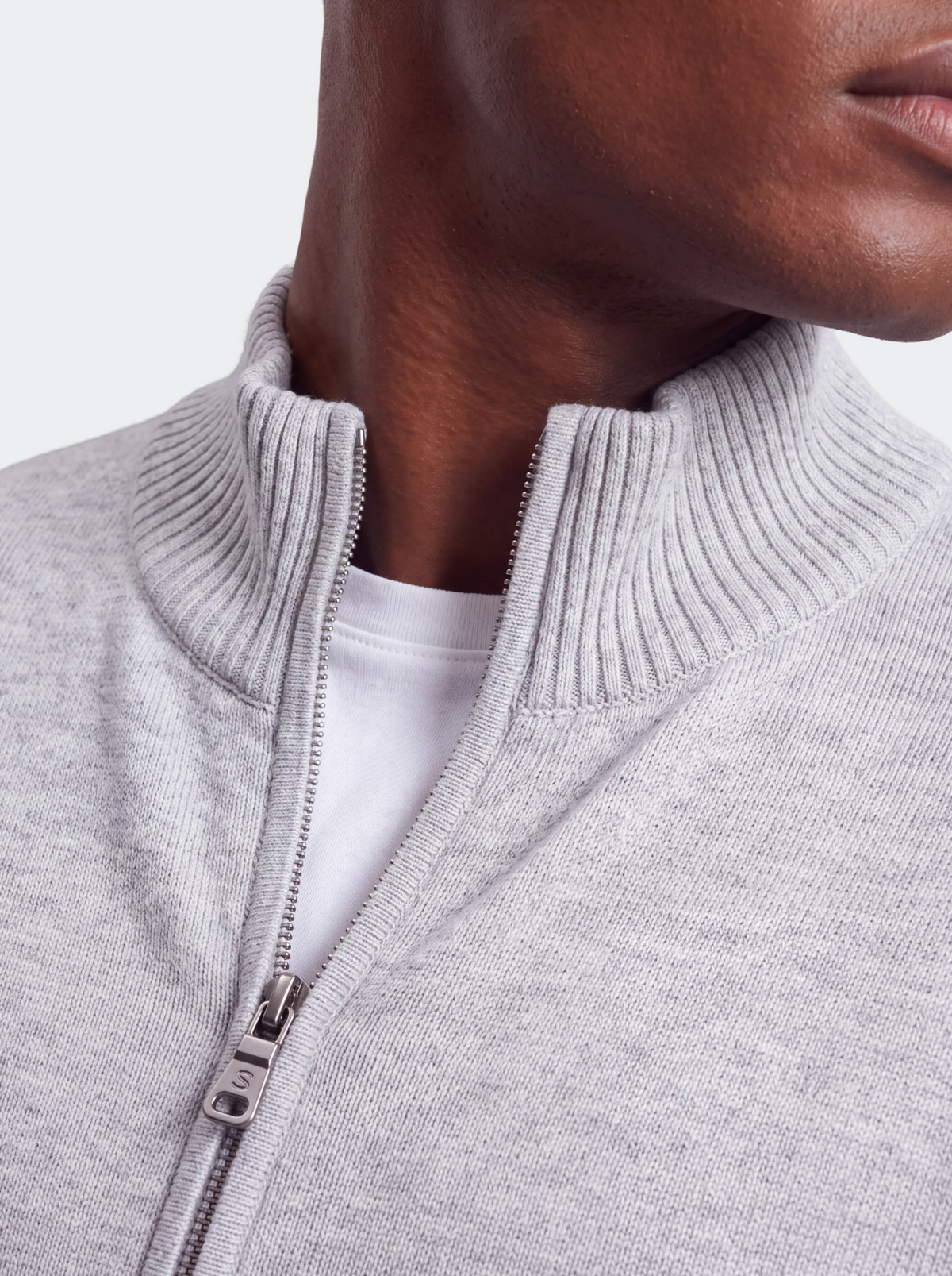 Men's Knitted Cotton Cardigan - Stand Collar, Slim Fit-thumbmail-9