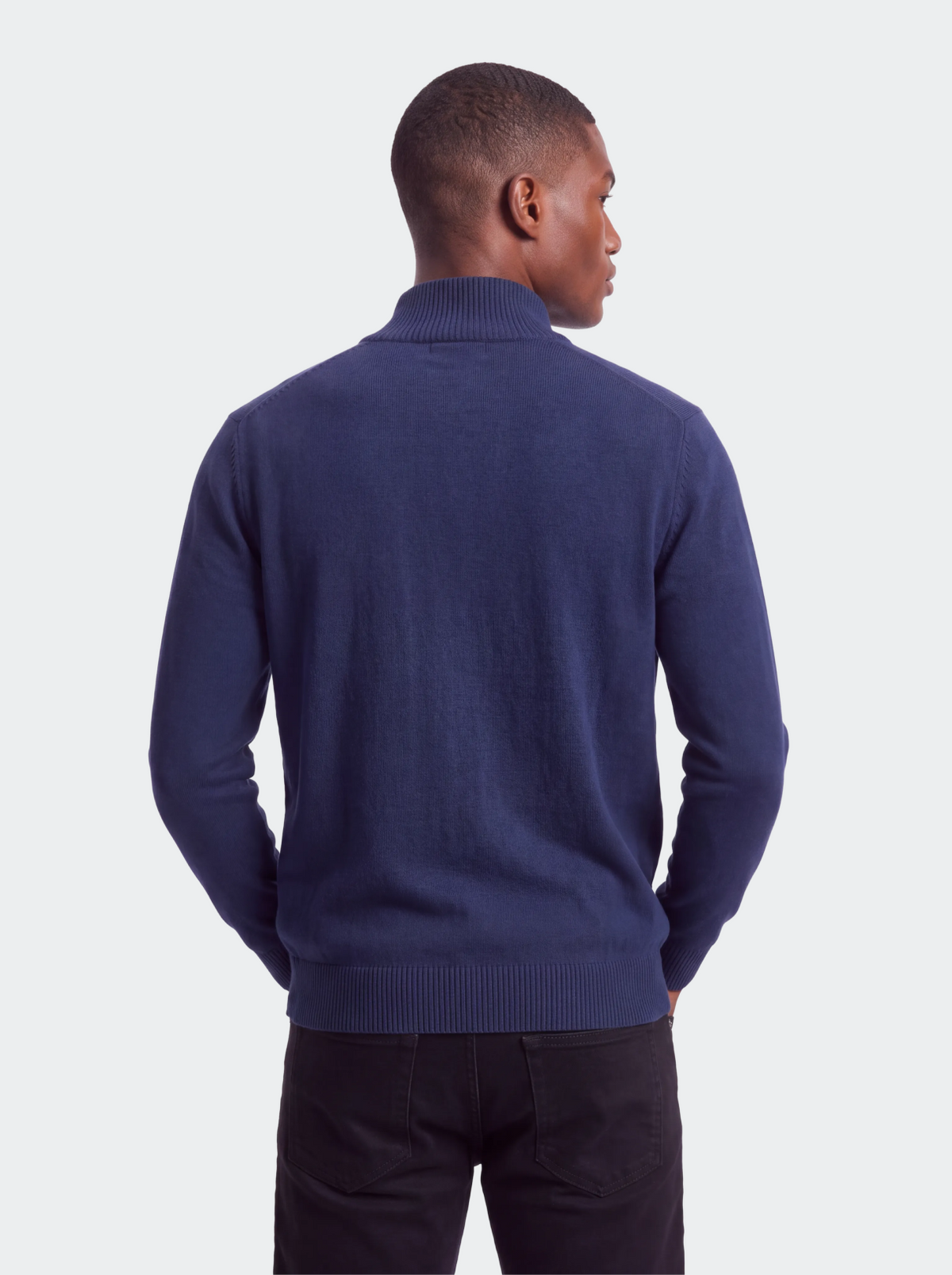 Men's Knitted Cotton Cardigan - Stand Collar, Slim Fit-thumbmail-14