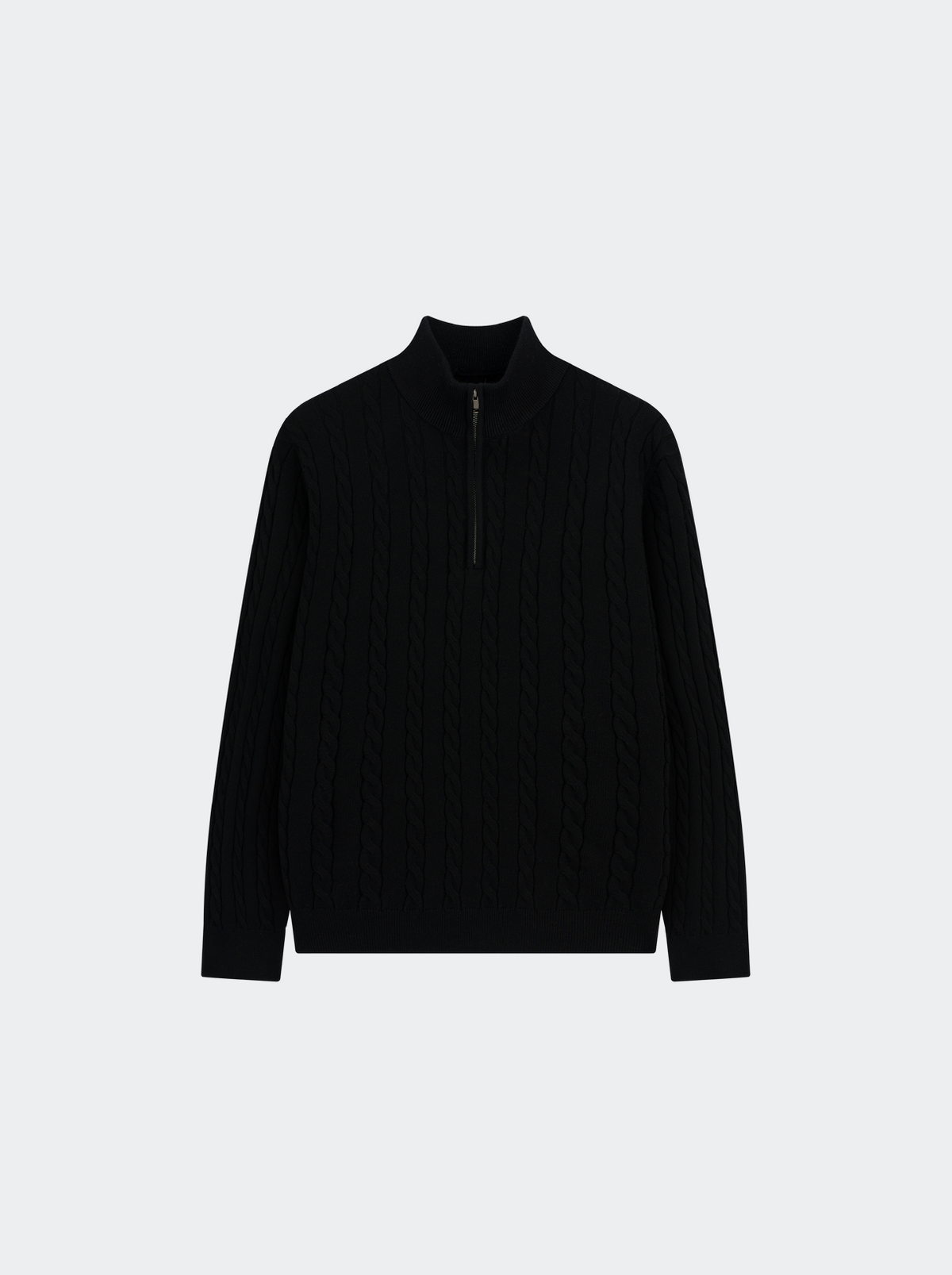 Men's Twisted Half-Zip Sweater - Stand Collar, Business Casual