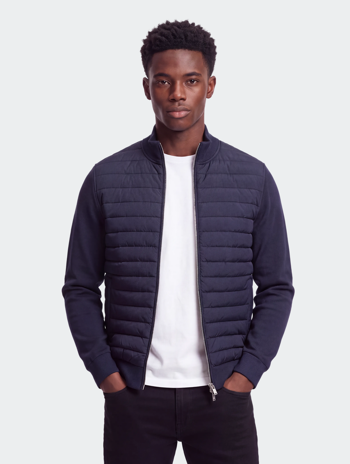 Men's Lightweight Quilted Jacket with Stand Collar-thumbmail-5