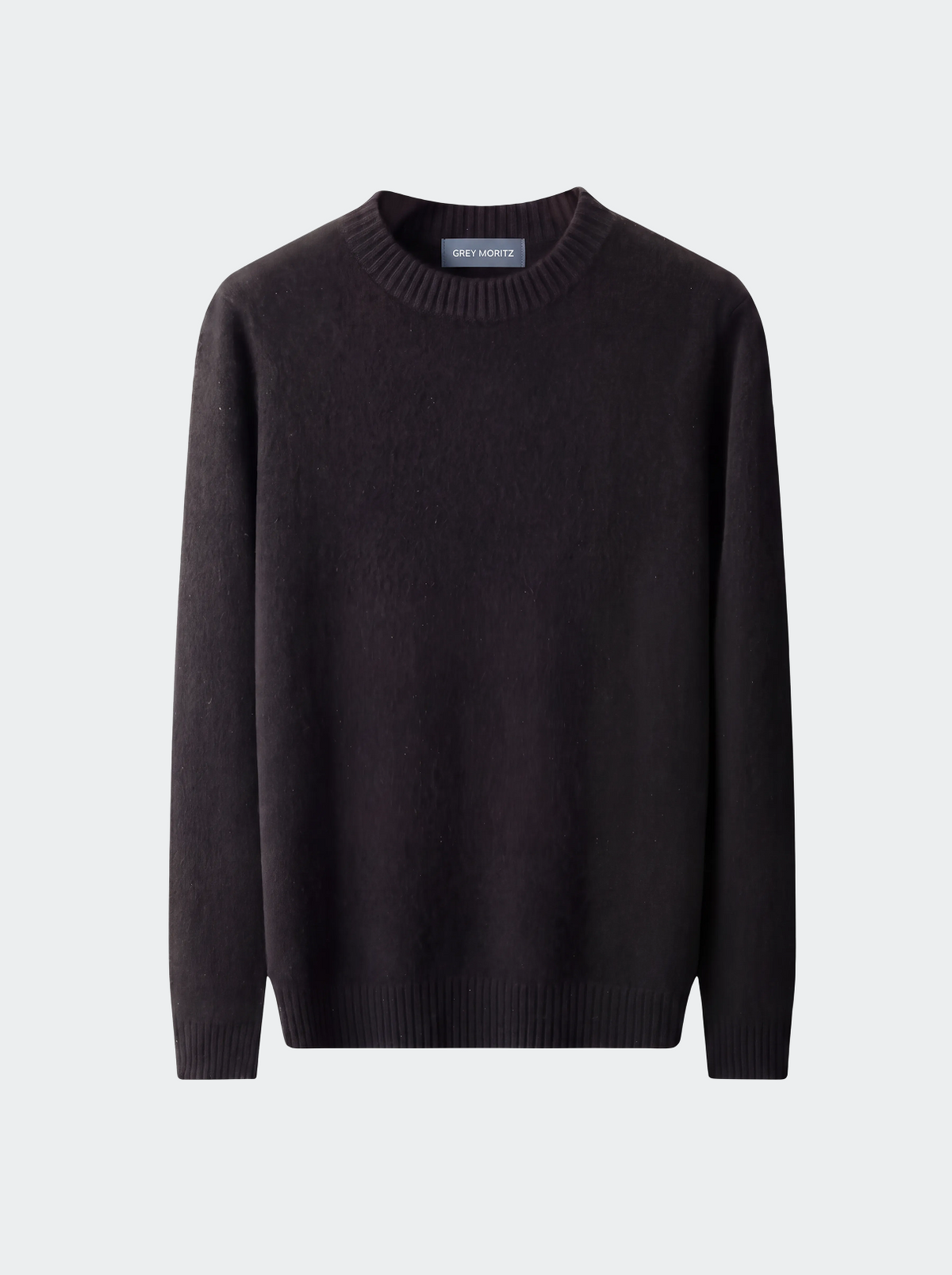 Men's Pure Cashmere Black Essential Crewneck-thumbmail-1