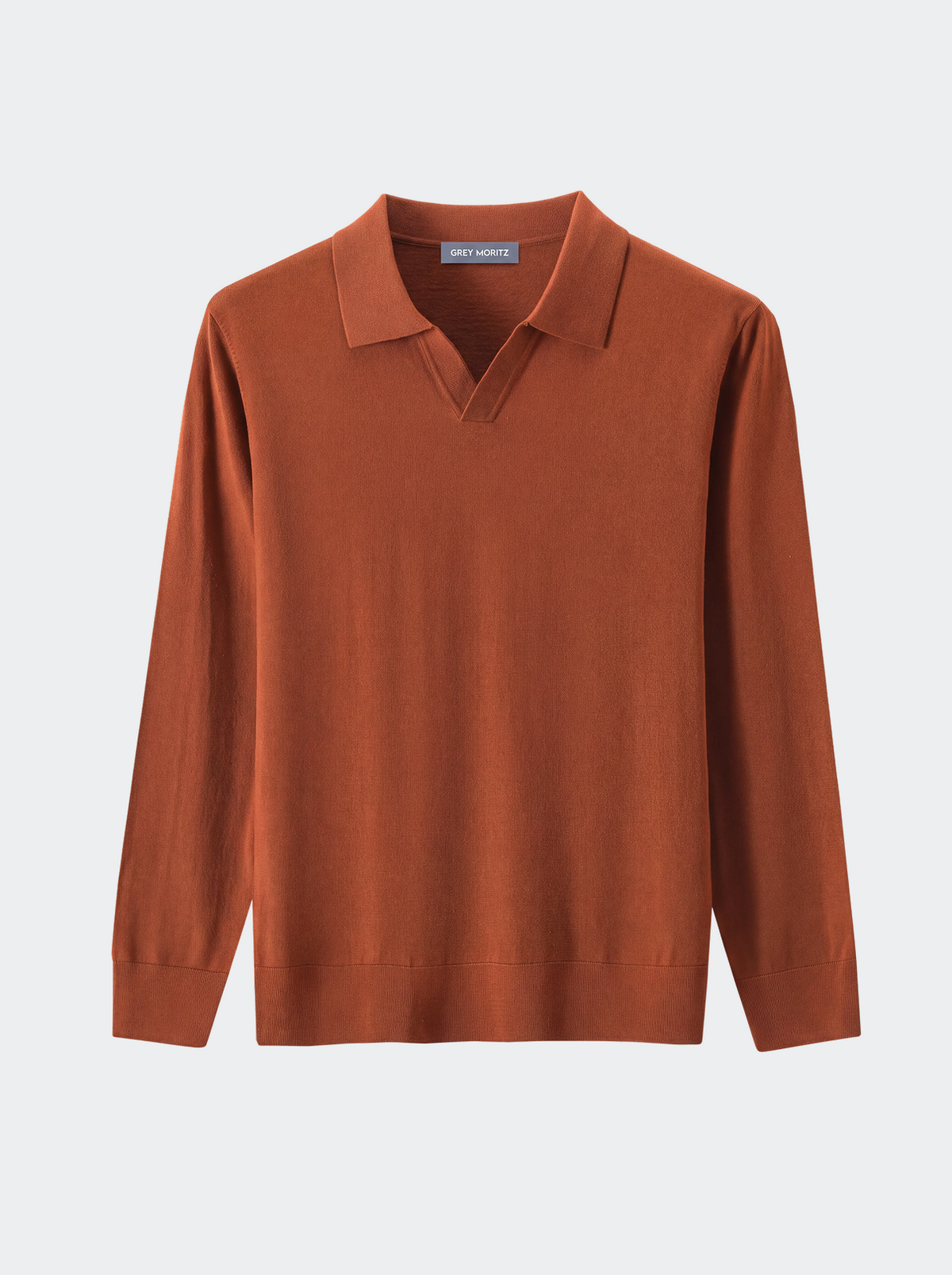 Men's Pure Extra-Fine Merino Wool Buttonless Long Sleeve Polo-thumbmail-19