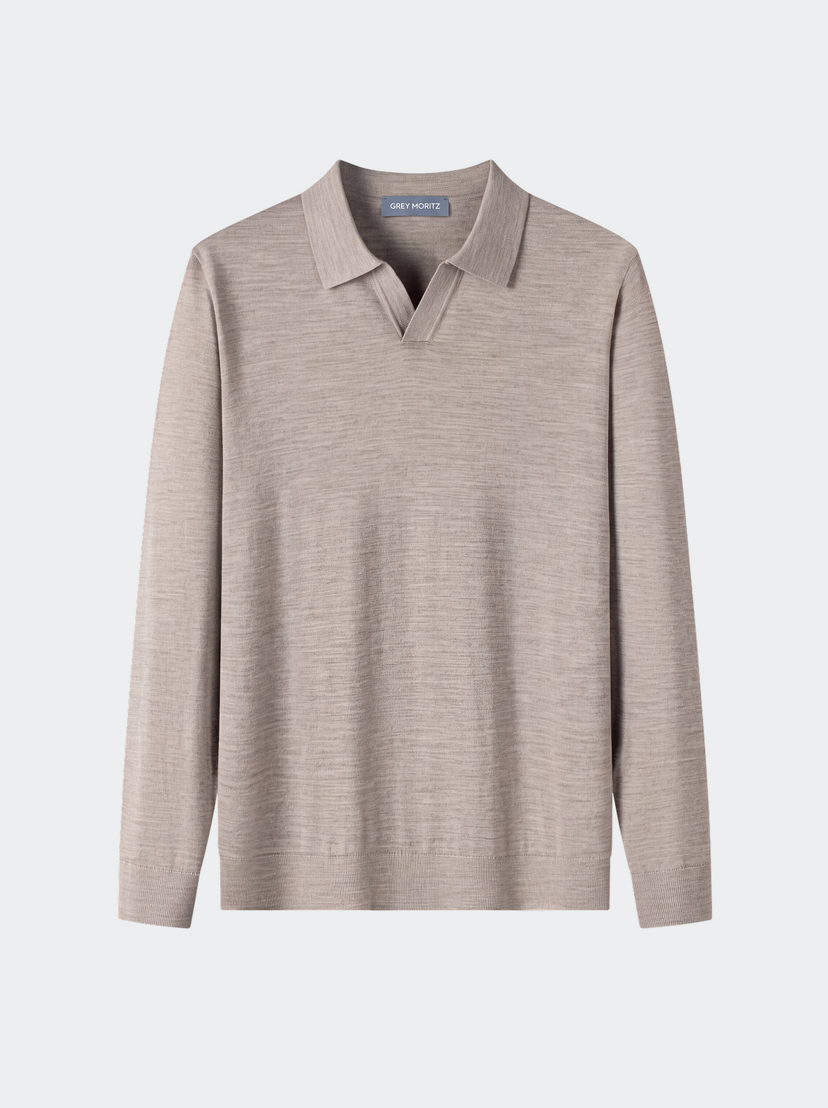 Men's Pure Extra-Fine Merino Wool Buttonless Long Sleeve Polo-thumbmail-16