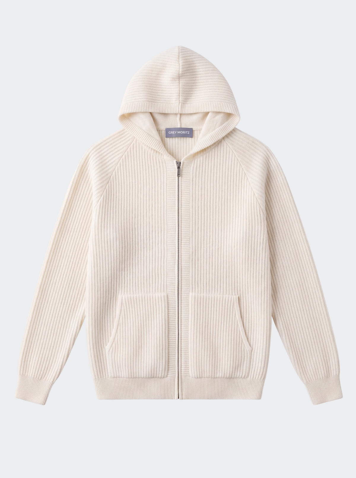 Men's Pure Extra-Fine Merino Wool Ribbed Zipper Hoodie-thumbmail-10